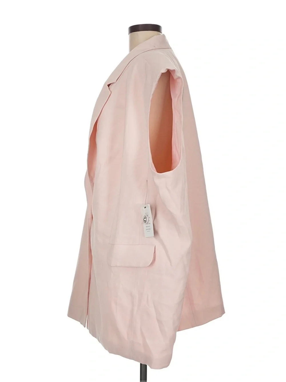 NWT! Eloquii Crystal Pink Long Tailored Two-Button Vest. Size 28.